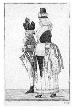 Captain Billair and his Wife, who, though a tall woman, always wore high-heeled shoes