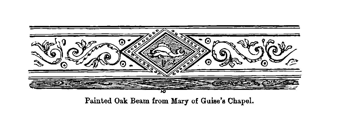 Painted Oak Beam from Mary of Guise’s Chapel.