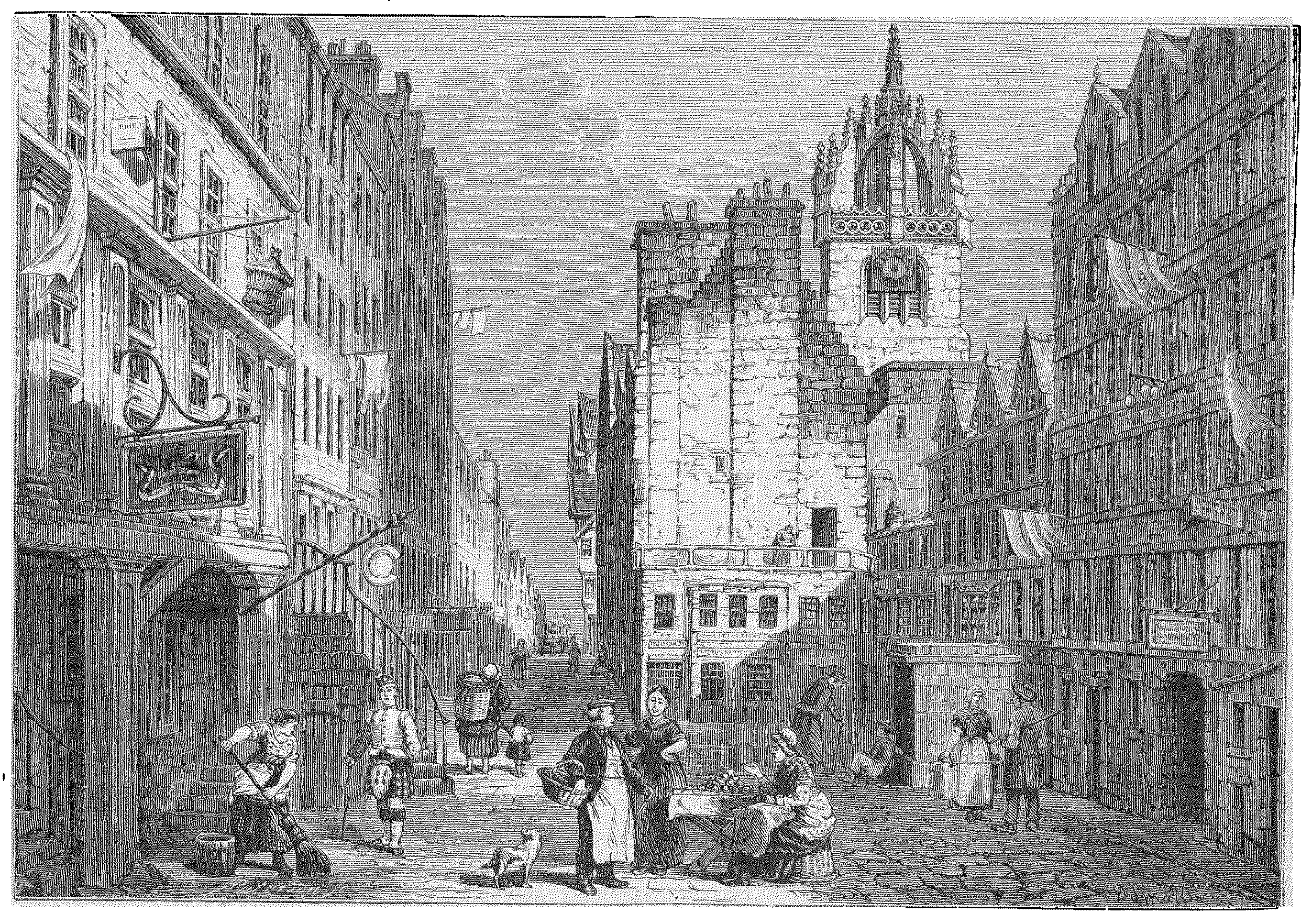 THE HEART OF MIDLOTHIAN, Restored from Original Drawings, Models, etc. (After the Print published in 1852 by Messrs. W. & A.K. Johnston.)