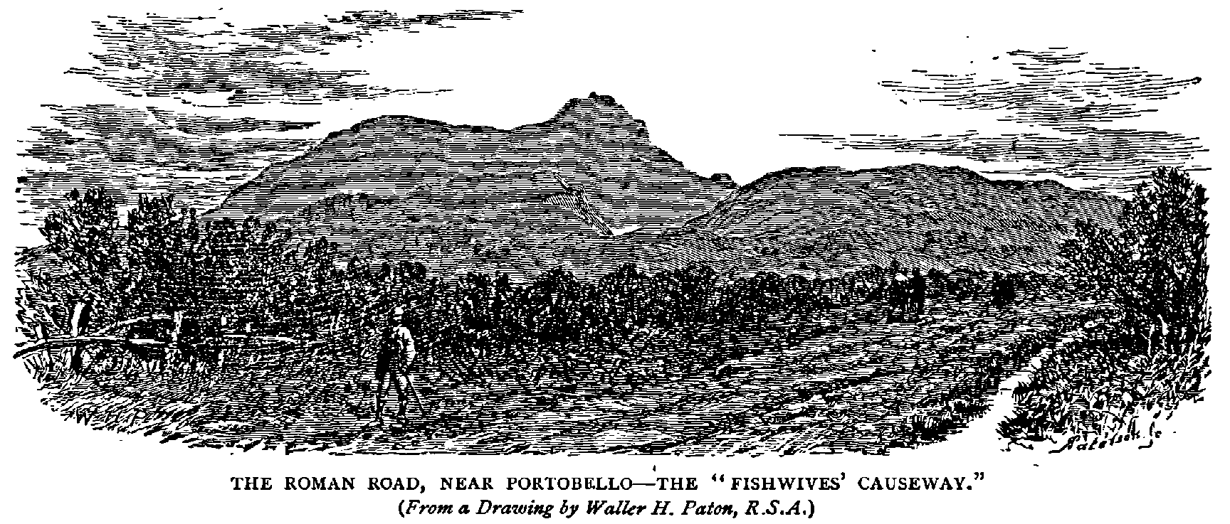 The Roman Road, Near Portobello--The "Fishwives' Causeway."
(From a Drawing by Waller H. Paton, R.S.A.)