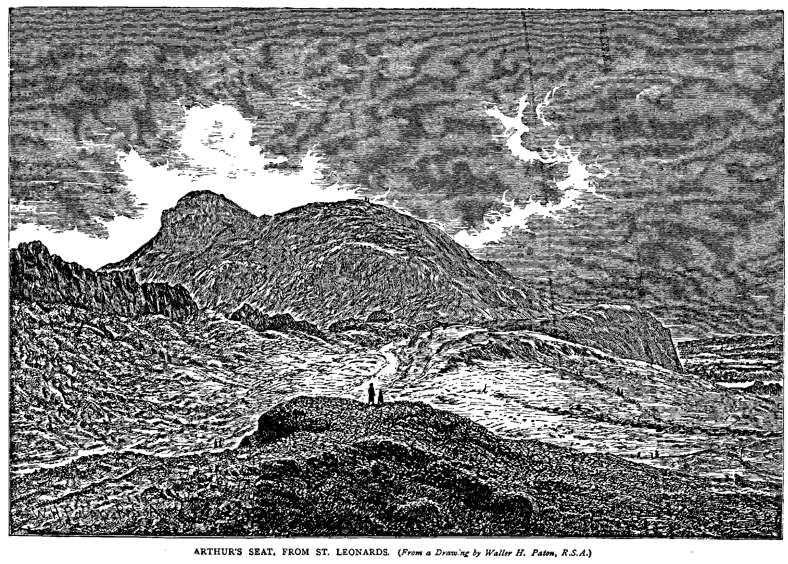 Arthur's Seat, From St. Leonards. (From a Drawing by Waller H. Paton, R.S.A.)