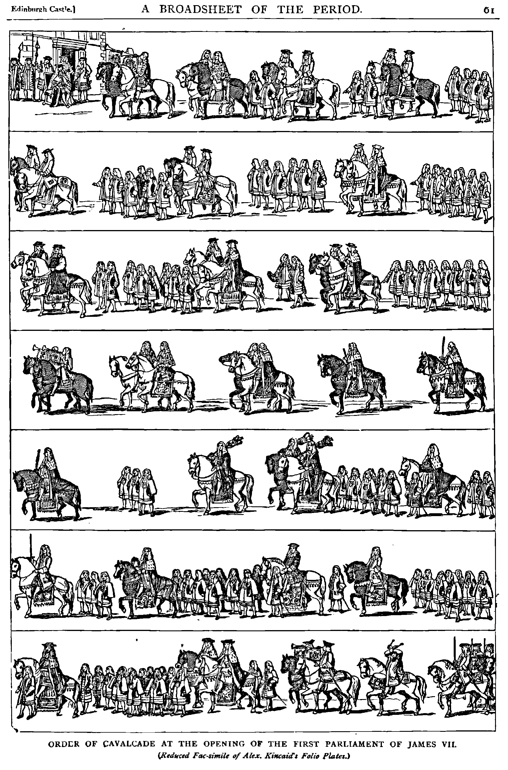 ORDER OF THE CAVALCADE AT THE OPENING OF THE FIRST PARLIMENT OF JAMES VII