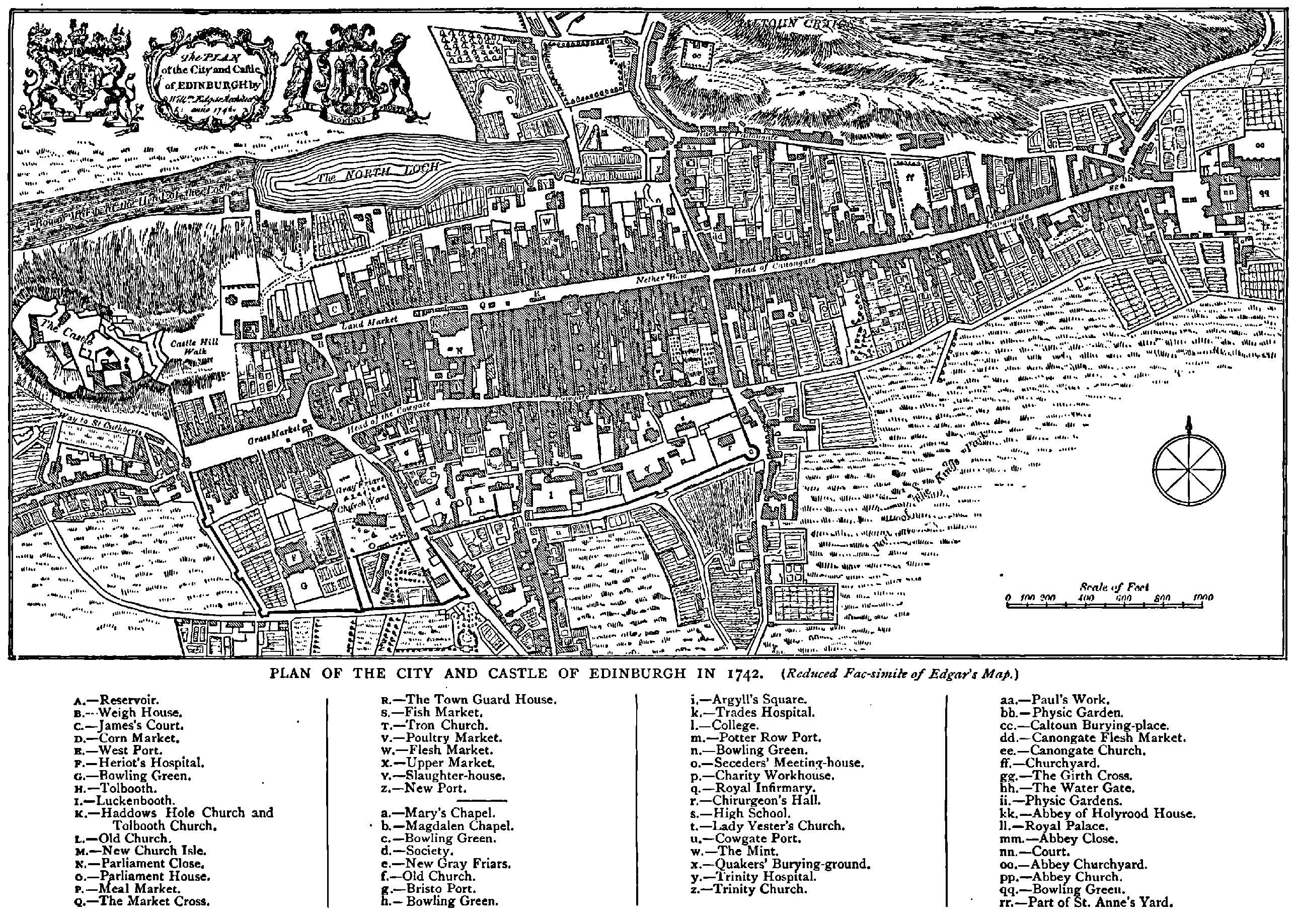 PLAN OF THE CITY AND CASTLE OF EDINBURGH IN 1742.