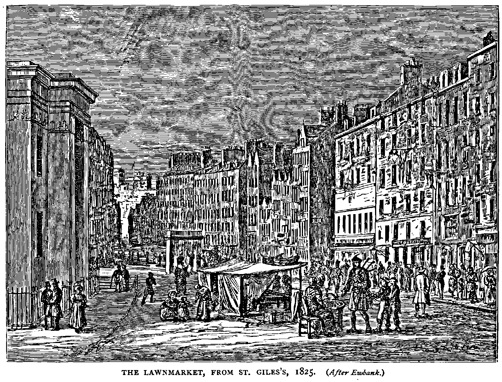 THE LAWNMARKET, FROM ST. GILES?S, 1825.