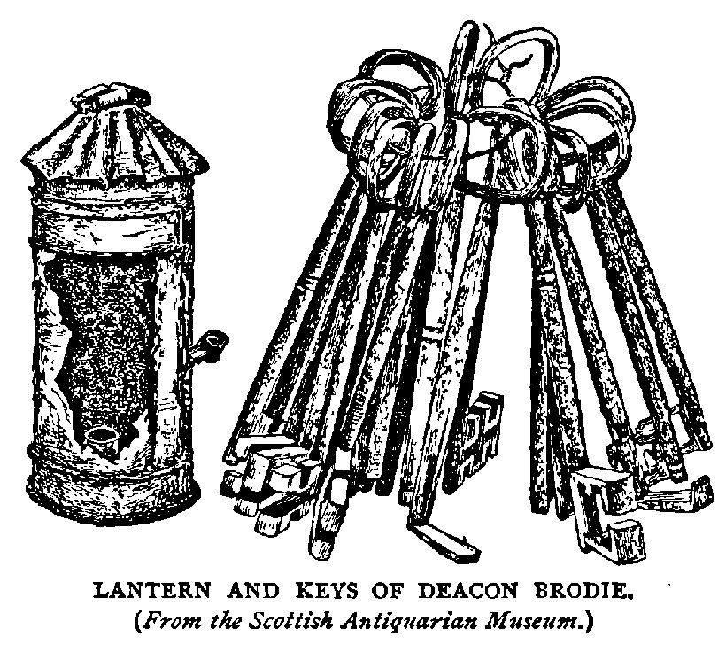 LANTERN AND KEYS OF DEACON BRODIE.