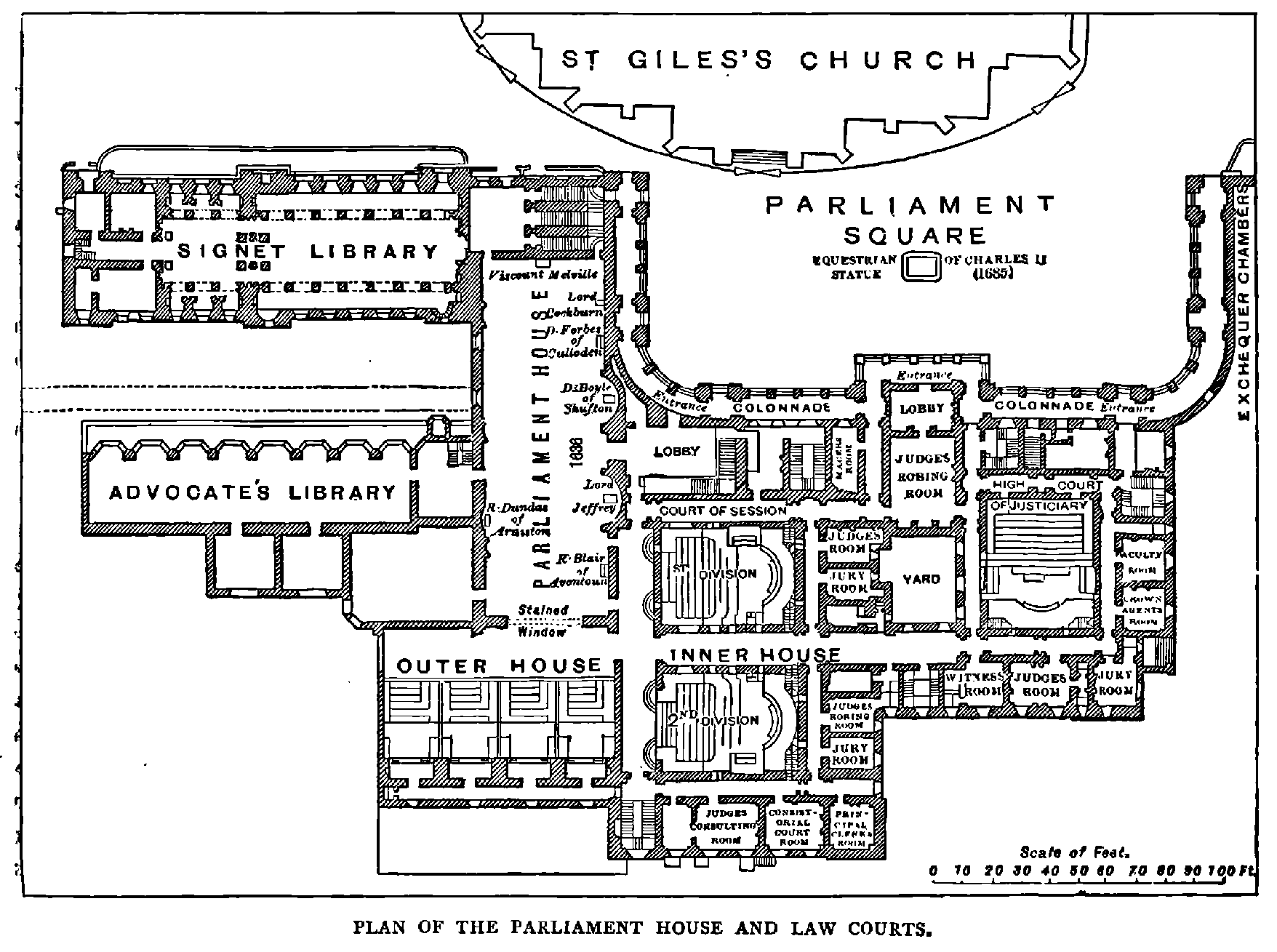 PLAN OF THE PARLIAMENT HOUSE AND LAW COURTS.