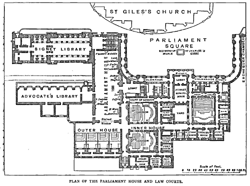 PLAN OF THE PARLIAMENT HOUSE AND LAW COURTS.