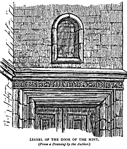 LINTEL OF THE DOOR OF THE MINT.