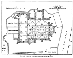 GROUND PLAN OF TRINITY COLLEGE CHURCH, 1814