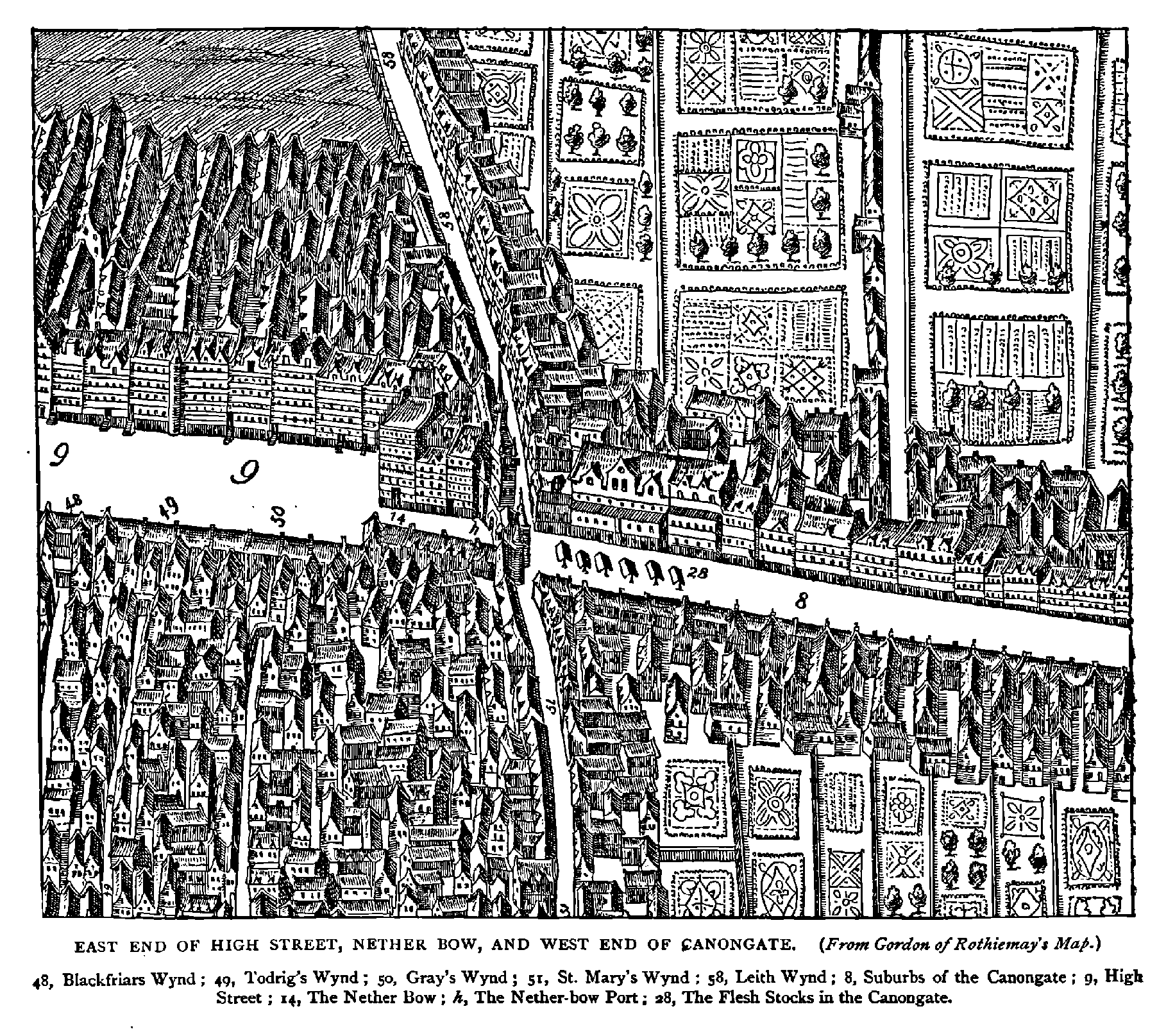 EAST END OF HIGH STREET, NETHER BOW, AND WEST END OF CANONGATE.