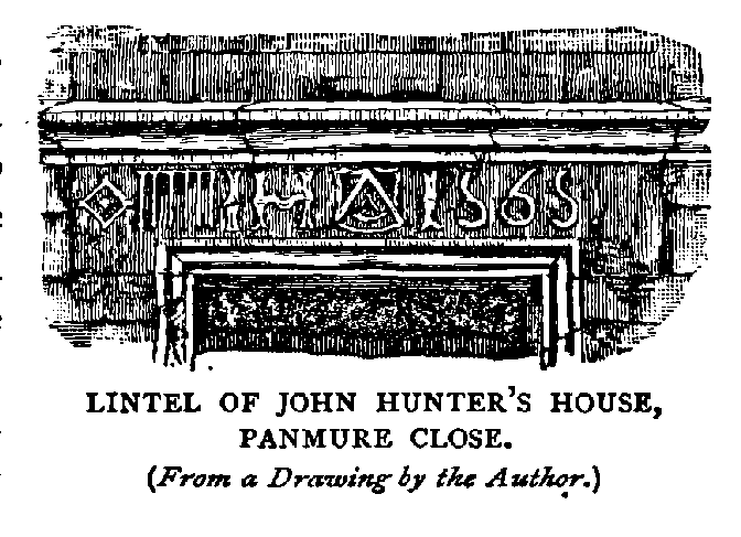 LINTEN OF JOHN HUNTER'S HOUSE, PANMURE CLOSE.