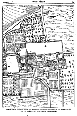 THE PALACE OF HOLYROOD HOUSE (33), THE SOUTH AND NORTH GARDENS (33), THE ABBEY KIRK (2) AND THE KIRKYARD (2)