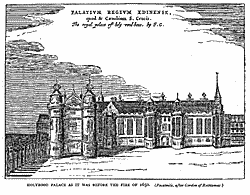 HOLYROOD PALACE AS IT WAS BEFORE THE FIRE OF 1650