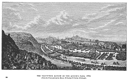 The Volunteer Review in the Queen's Park, 1860.
(From the Print published by Messrs. McFarlane & Erskine, Edinburgh).