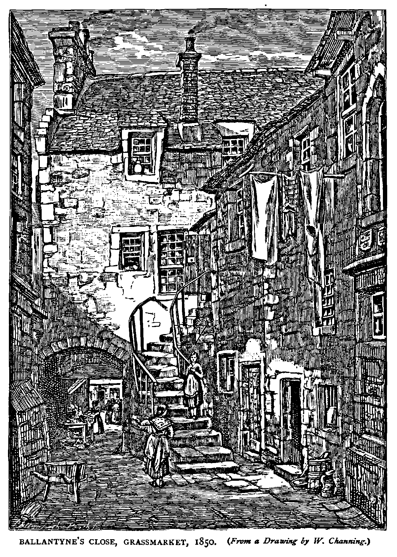 BALLANTYNE?S CLOSE, GRASSMARKET, 1850.