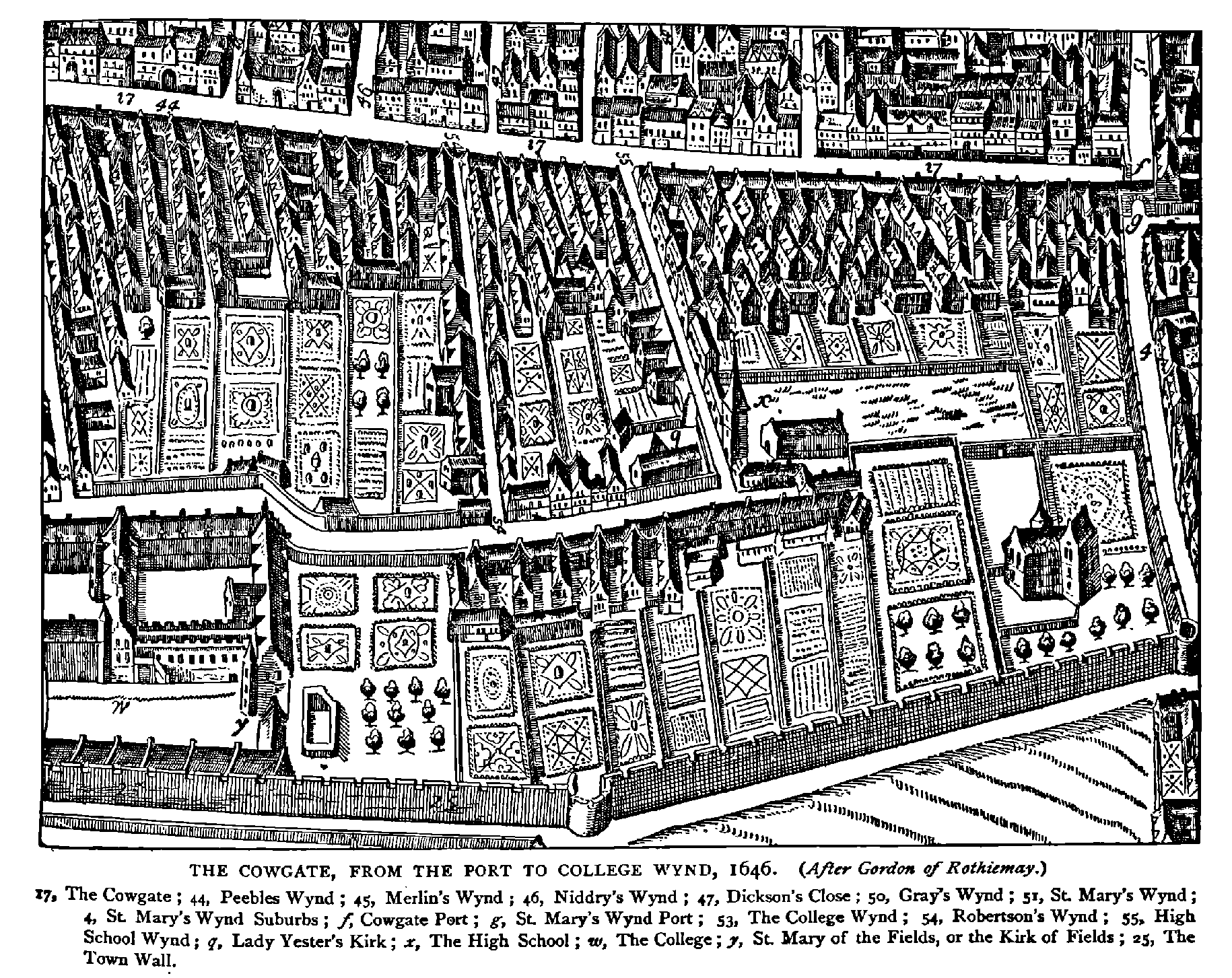 THE COWGATE, FROM THE PORT TO COLLEGE WYND, 1646. 