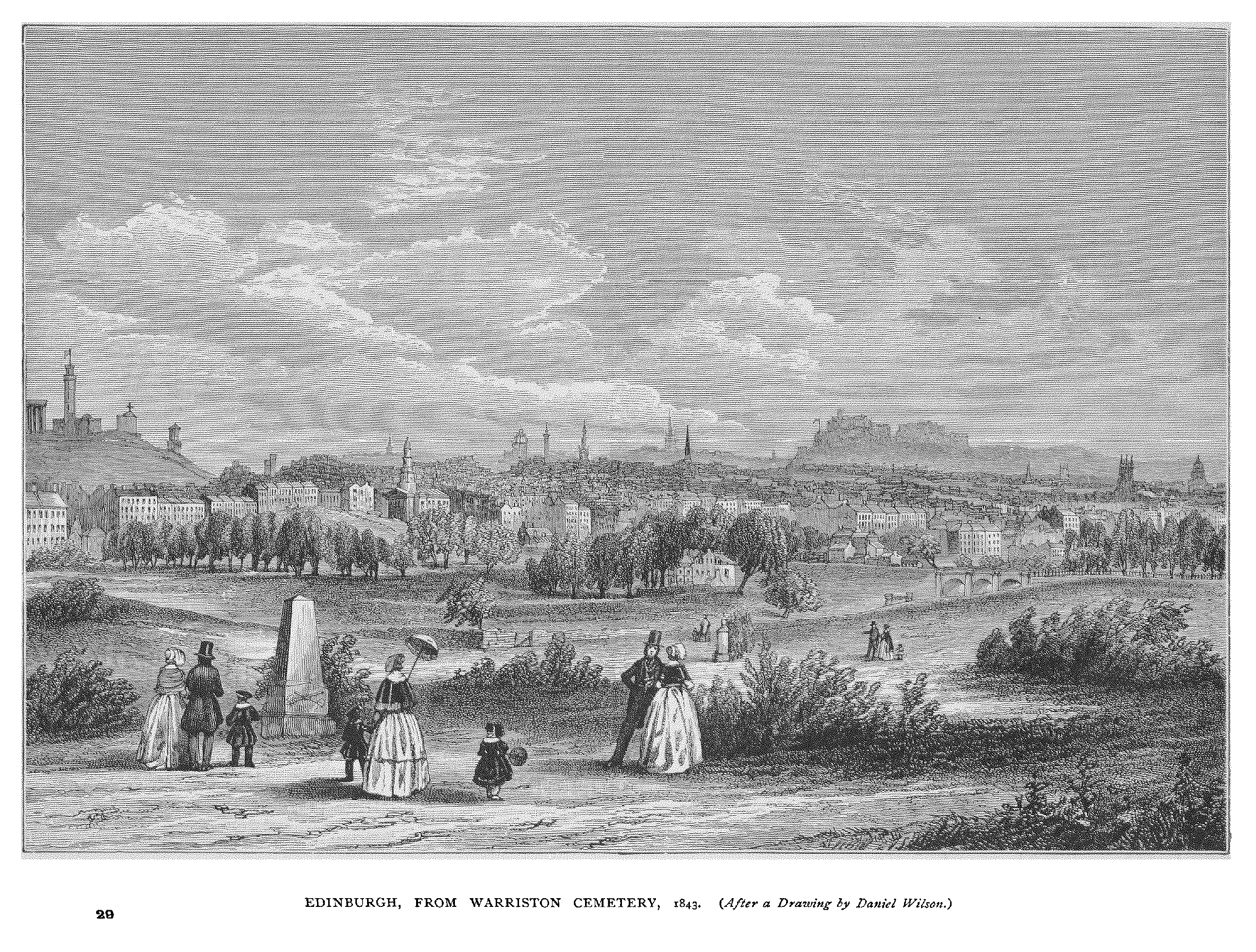 EDINBURGH FROM WARRISTON CEMETERY, 1843