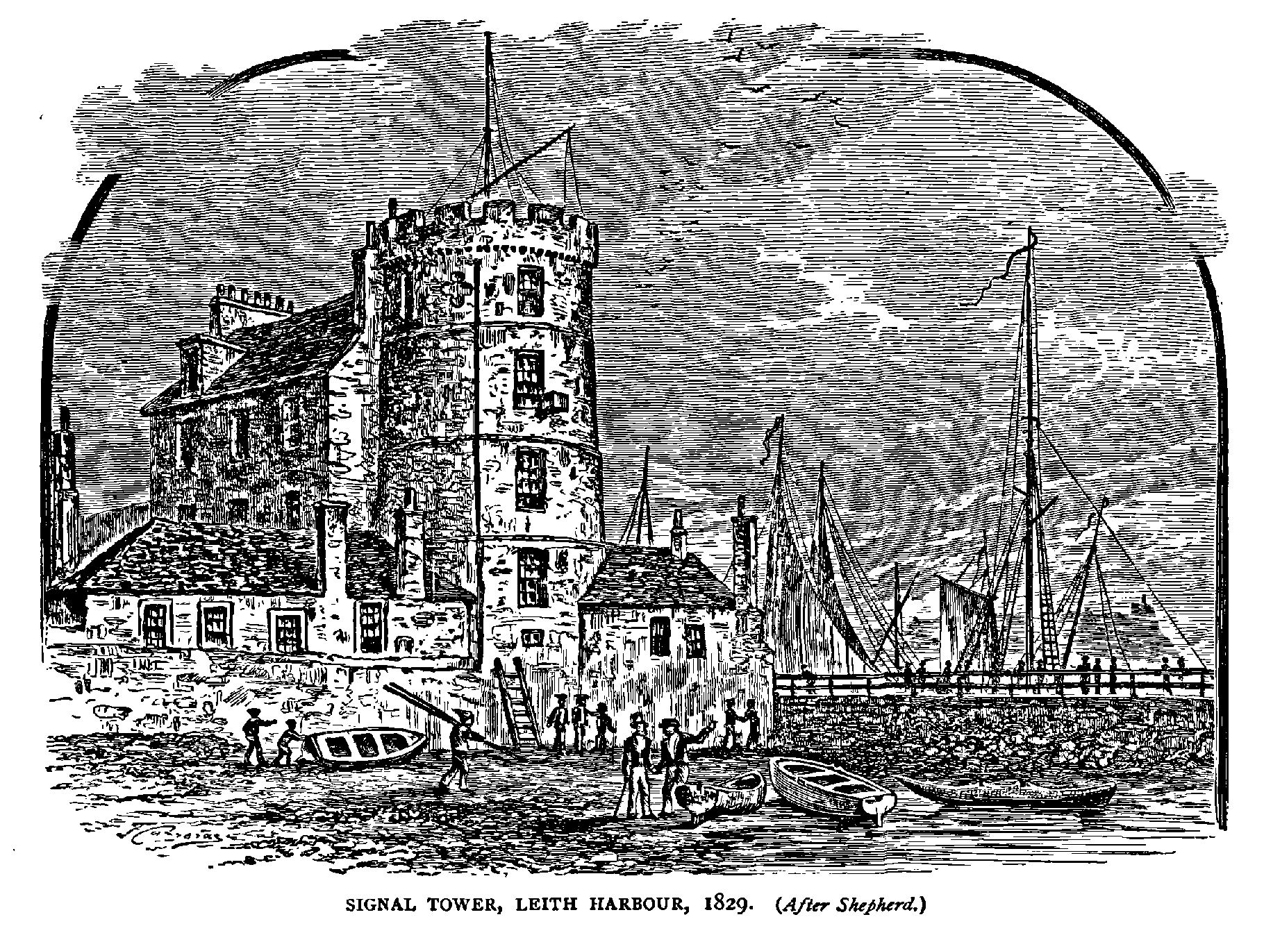 SIGNAL TOWER, LEITH HARBOUR, 1829.