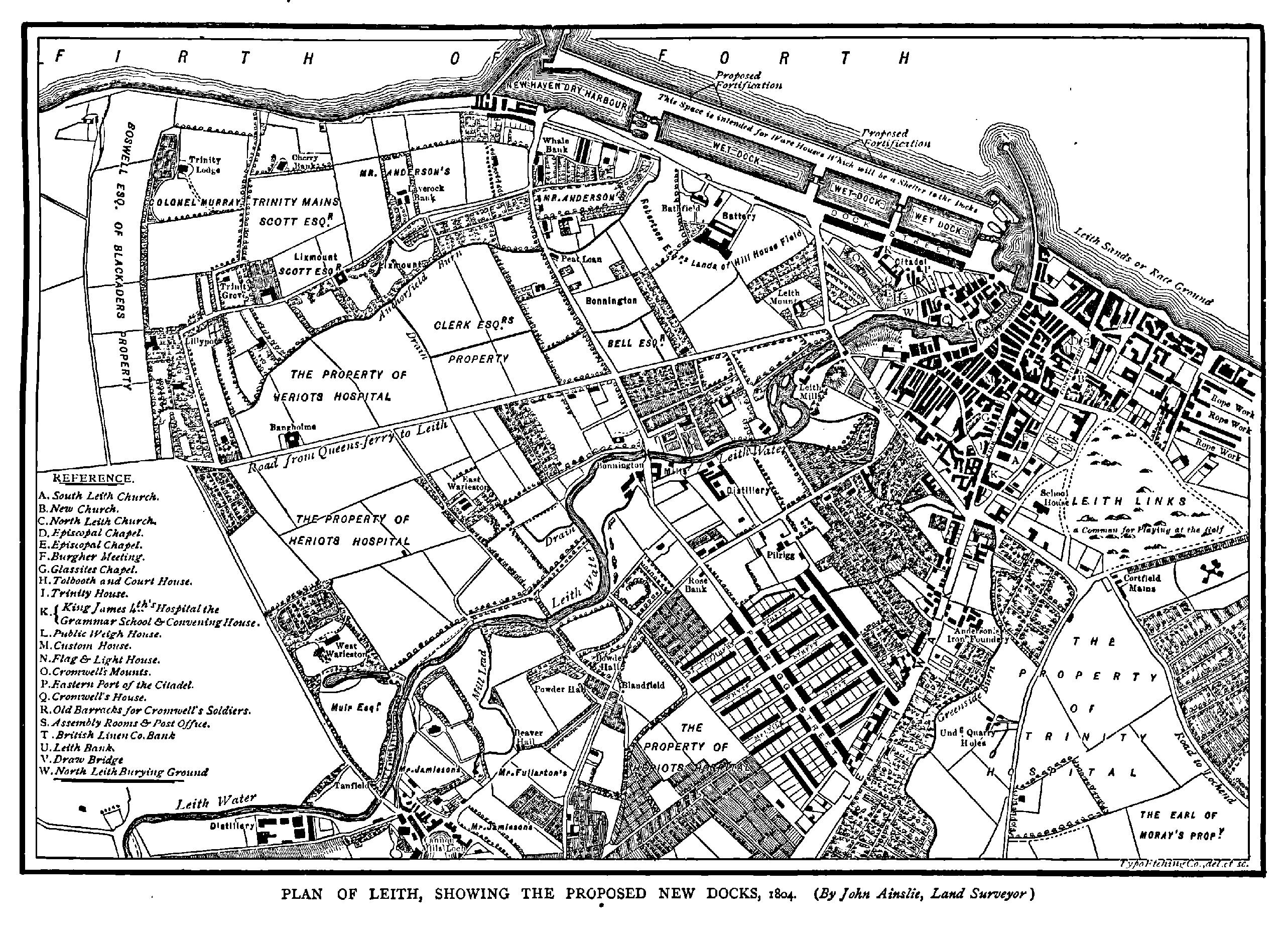 PLAN OF LIETH, SHOWING THE PROPOSED NEW DOCKS. 1804.