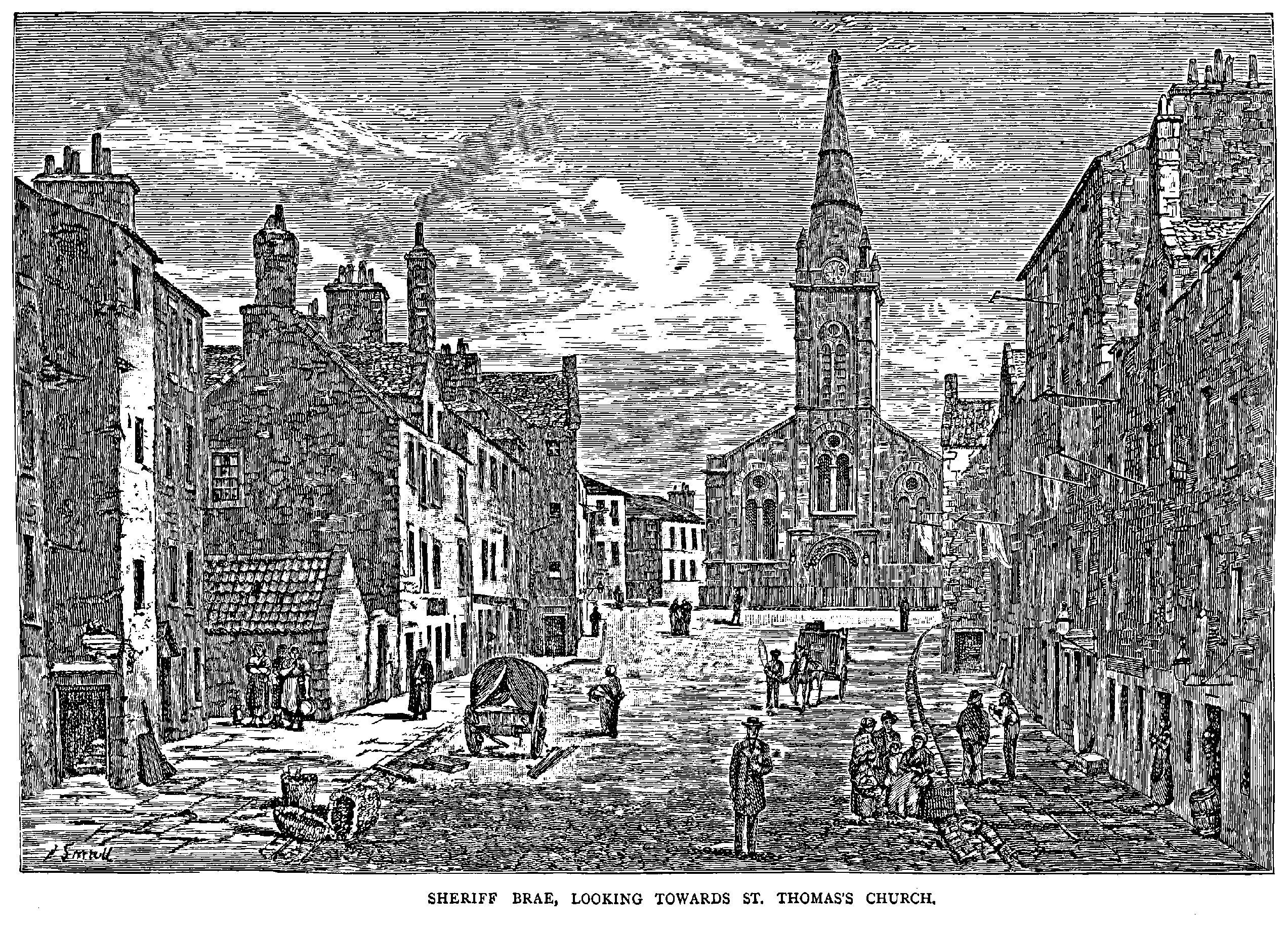 SHERIFF BREAE, LOOKING TOWARDS ST,THOMAS'S CHURCH.